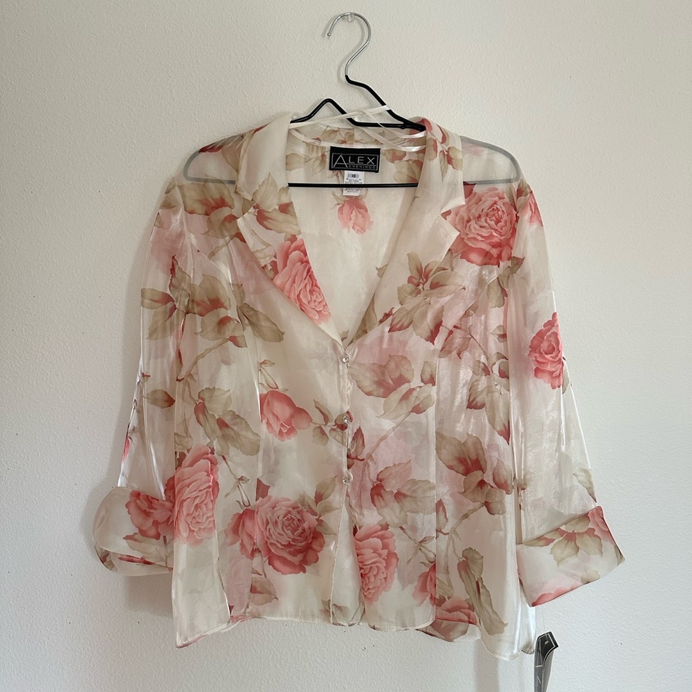 Sheer Floral Blouse